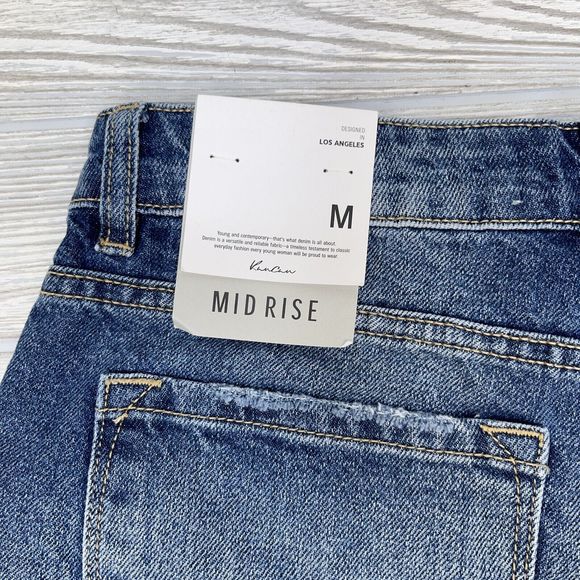 KanCan Jean Shorts Mid Rise Cut Off Denim Size Medium KC9213M Button Fly NWT - Picture 6 of 10
